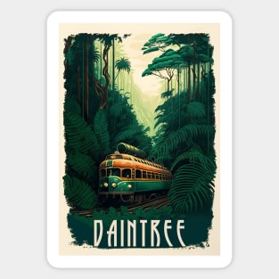 Daintree Rainforest Australia Vintage Travel Art Poster Sticker